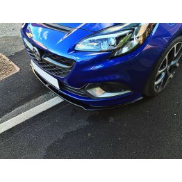 Накладка сплиттер на передний бампер вариант 2 на Opel Corsa E OPC / VXR